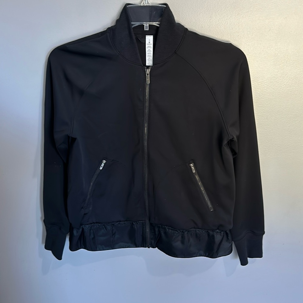 Lululemon Athletica Black Sporty Bomber Jacket